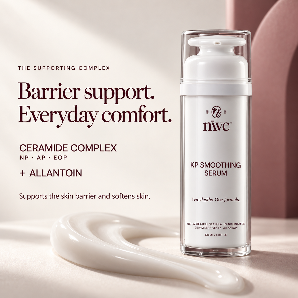 NĪVE serum with ceramide complex and allantoin for barrier support